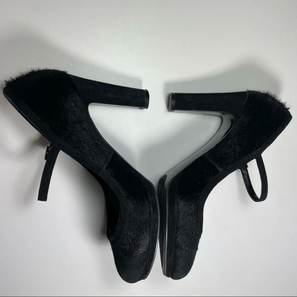 Lauren Ralph Lauren black cowhide black suede Mary Janes pumps Size 6 - Picture 5 of 10